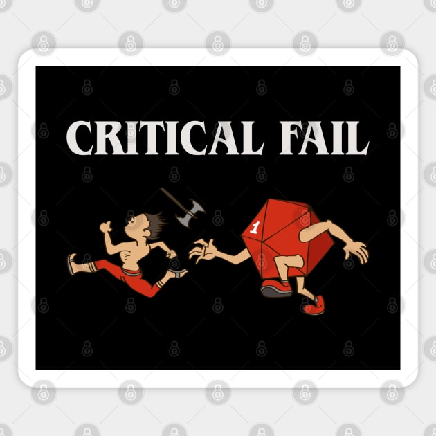 Critical Fail Running from D20 Dice Tabletop RPG Magnet by pixeptional